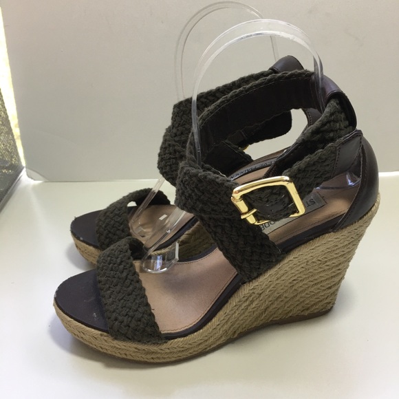 Steve Madden Brown wedge sandals size 7 1/2 - Picture 4 of 6